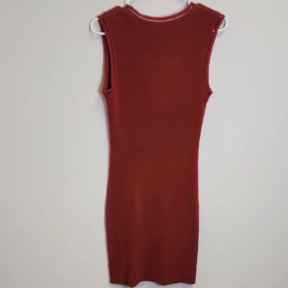 cupcakes & cashmere Rust Lace-Up Mini Dress